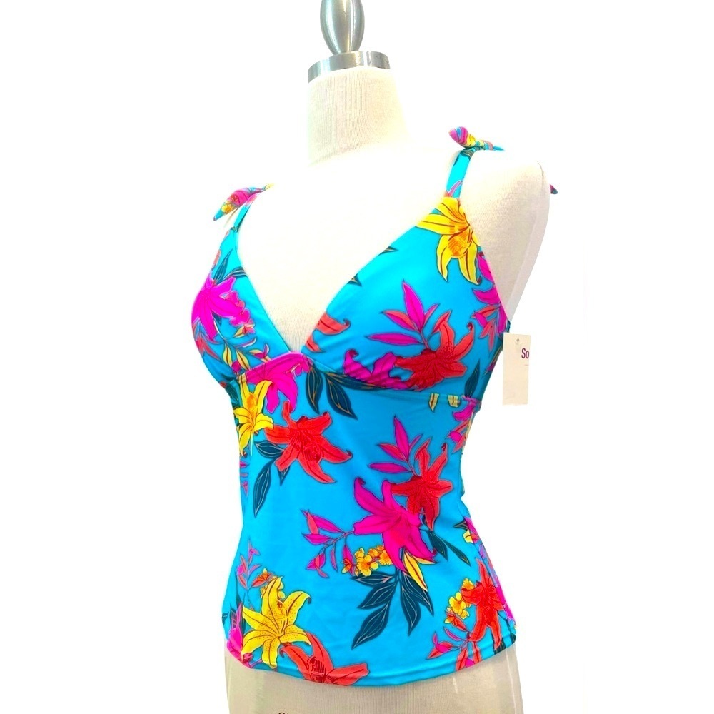 NWT-SO 🌸Floral Print Women's swim Top - Picture 2 of 4